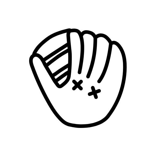 Baseball Glove Coloring Page Free Printable for Kids, Toddlers