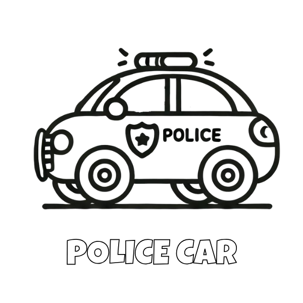 Police Car Coloring Sheet – Fun Printable Activity for Children
